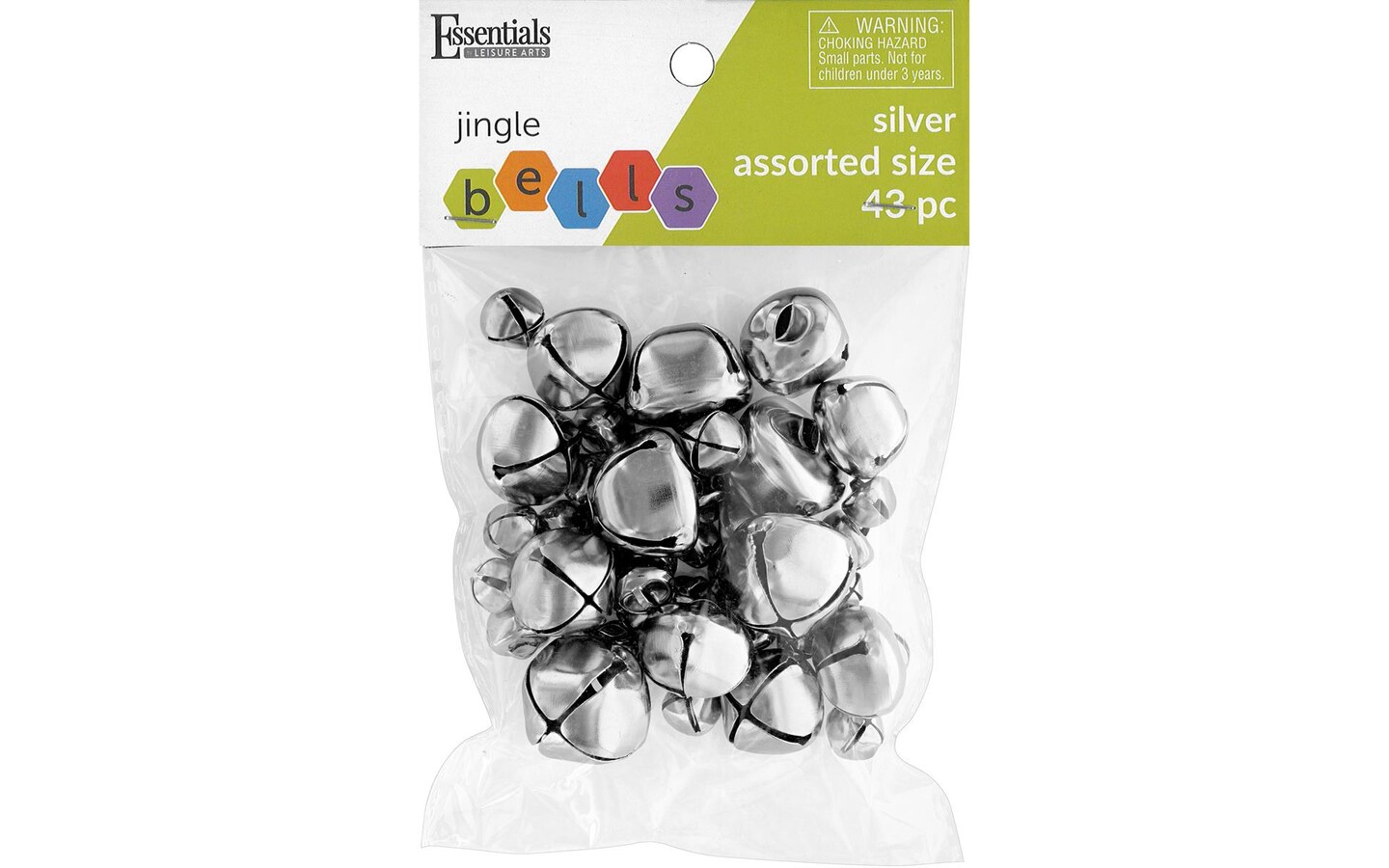 Jingle Bells 1-Inch, 18/Pack, Silver