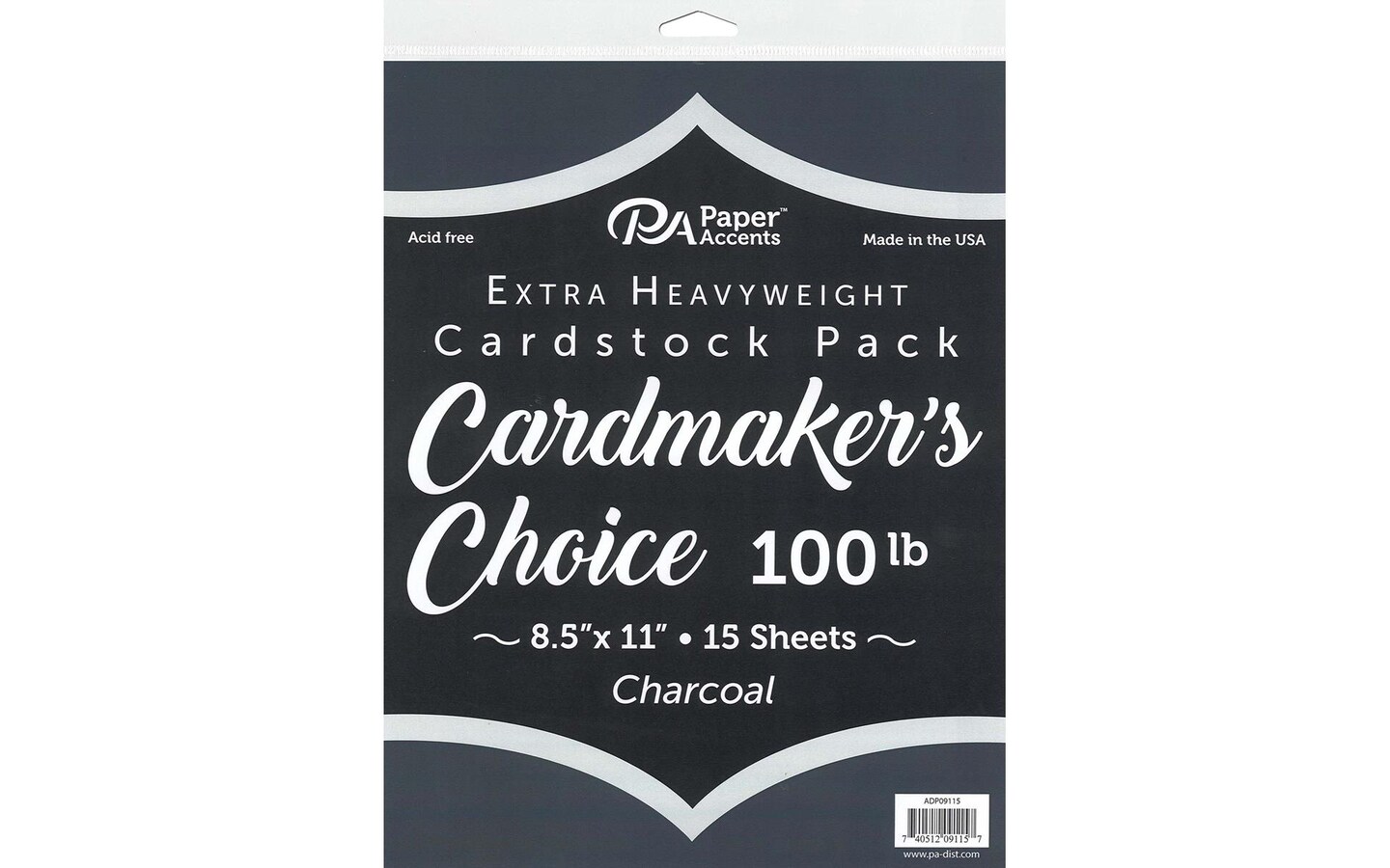 Cardmakers Choice 8.5x11 100lb Charcoal 15pc