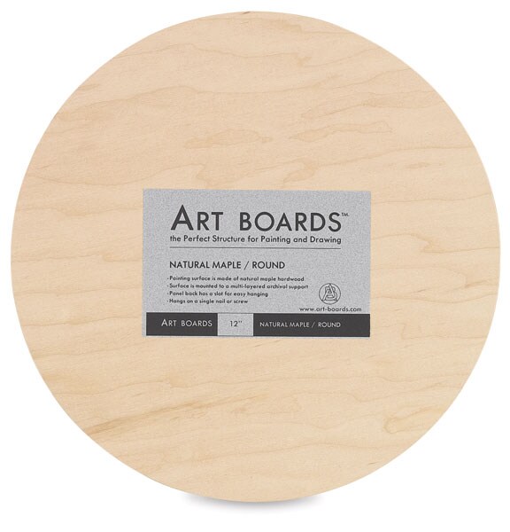 Art Boards Natural Maple Panel - 12&#x22; Round, Uncradled