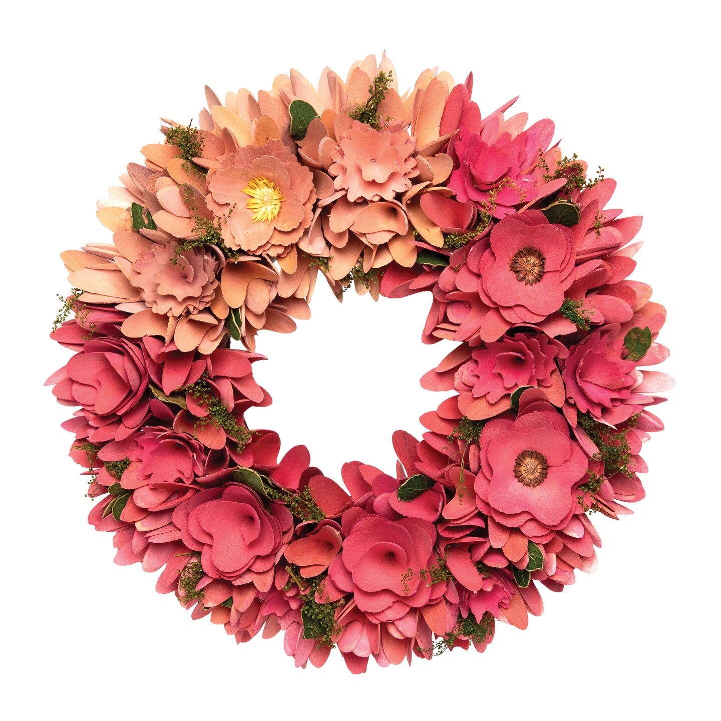 14" Valentine's Day Floral Hanging Circular Wood Flower Petal Wreath