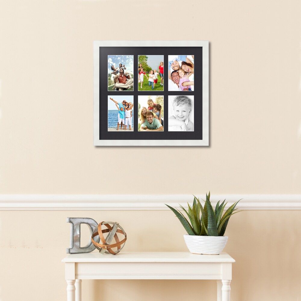 ArtToFrames Collage Photo Picture Frame with 6 - 5x7 inch Openings, Framed in White with Over 62 Mat Color Options and Plexi Glass (CSM-3966-2041)