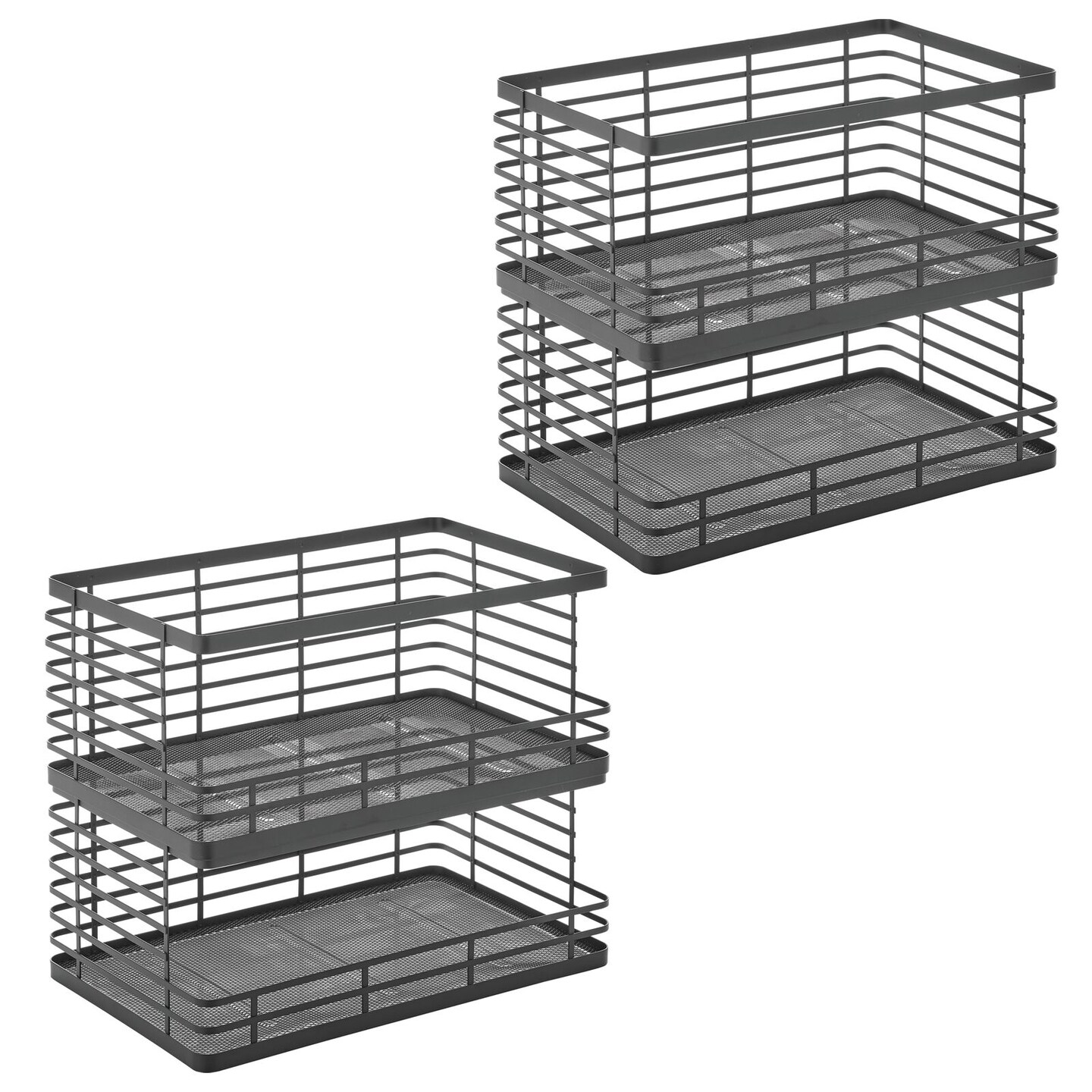 mDesign Stackable Food Organizer Storage Basket, Open Front 4 Pack