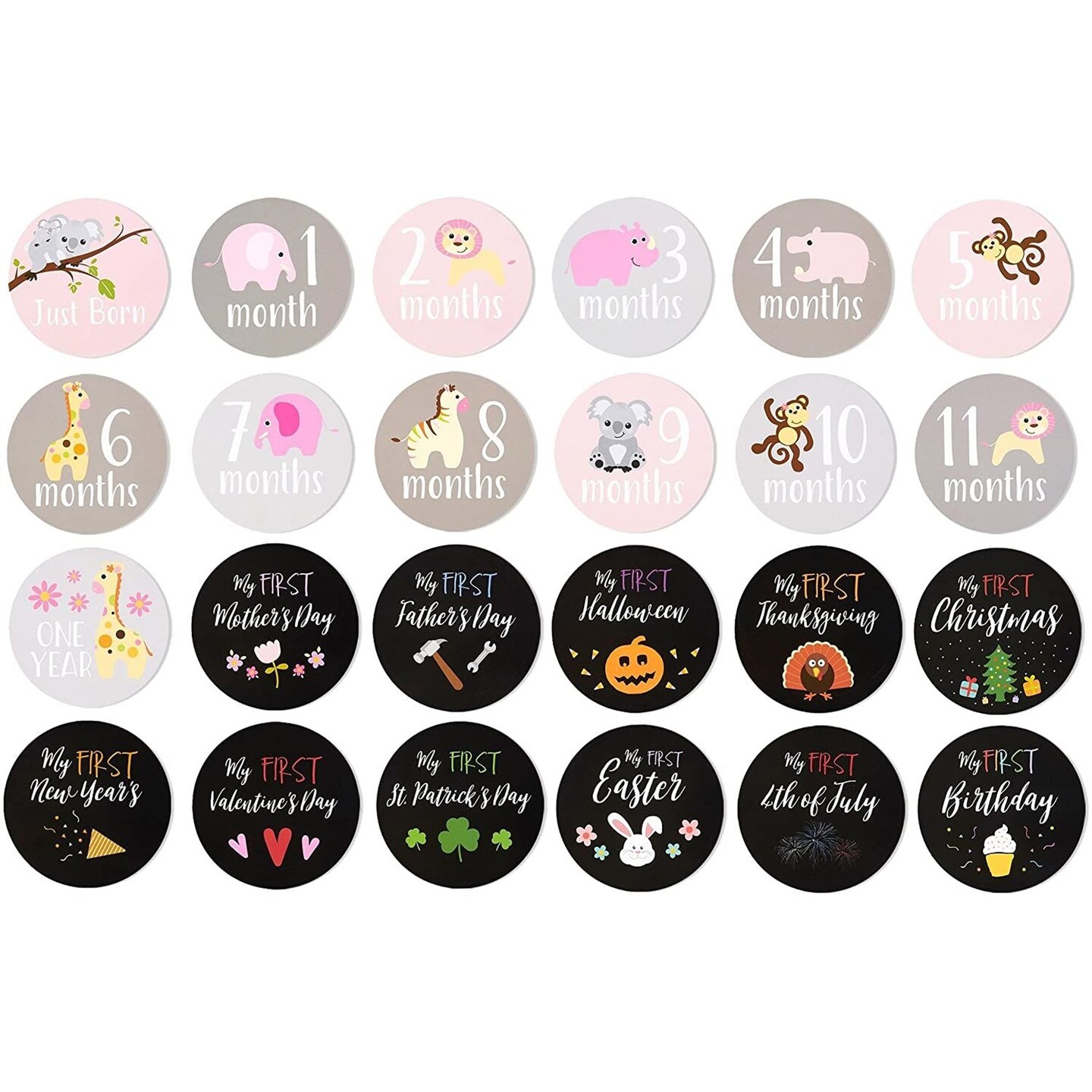 Best Paper Greetings Milestones of Baby's First Year Stickers for Girls Scrapbook (24-Count)