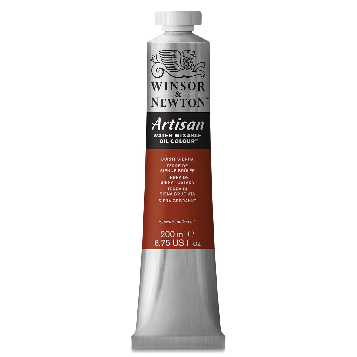 Winsor & Newton Artisan Water Mixable Oil Paint - Burnt Sienna, 200 ml tube