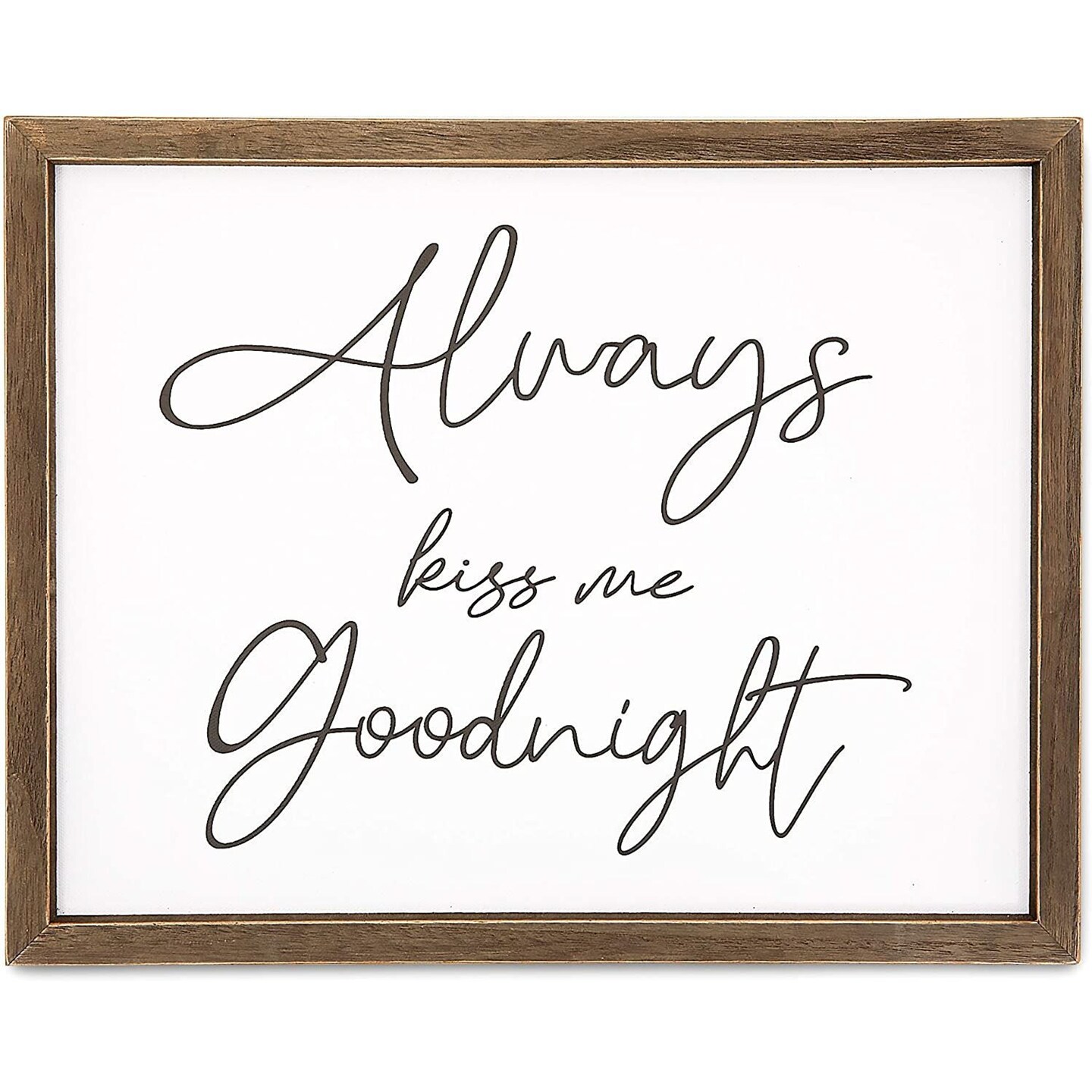 Bedroom Wall Decor for Couples, Always Kiss Me Goodnight (15 x 12 In)