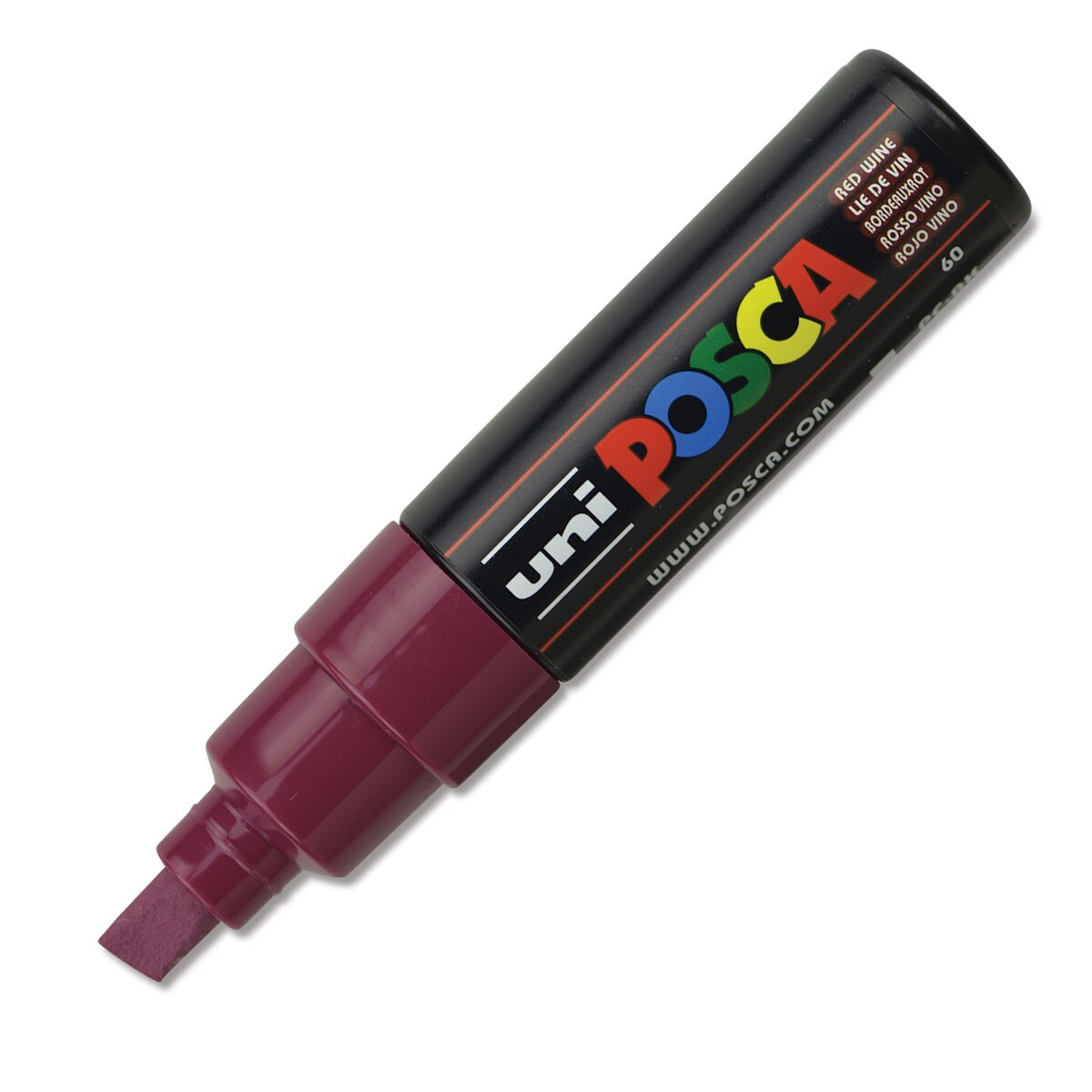 Uni Posca Paint Marker - Red Wine, Broad Chisel Tip, 8 mm