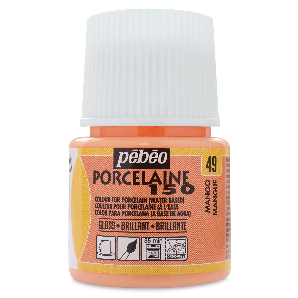 Pebeo Porcelaine 150 Paint - Mango, Opaque, 45 ml bottle