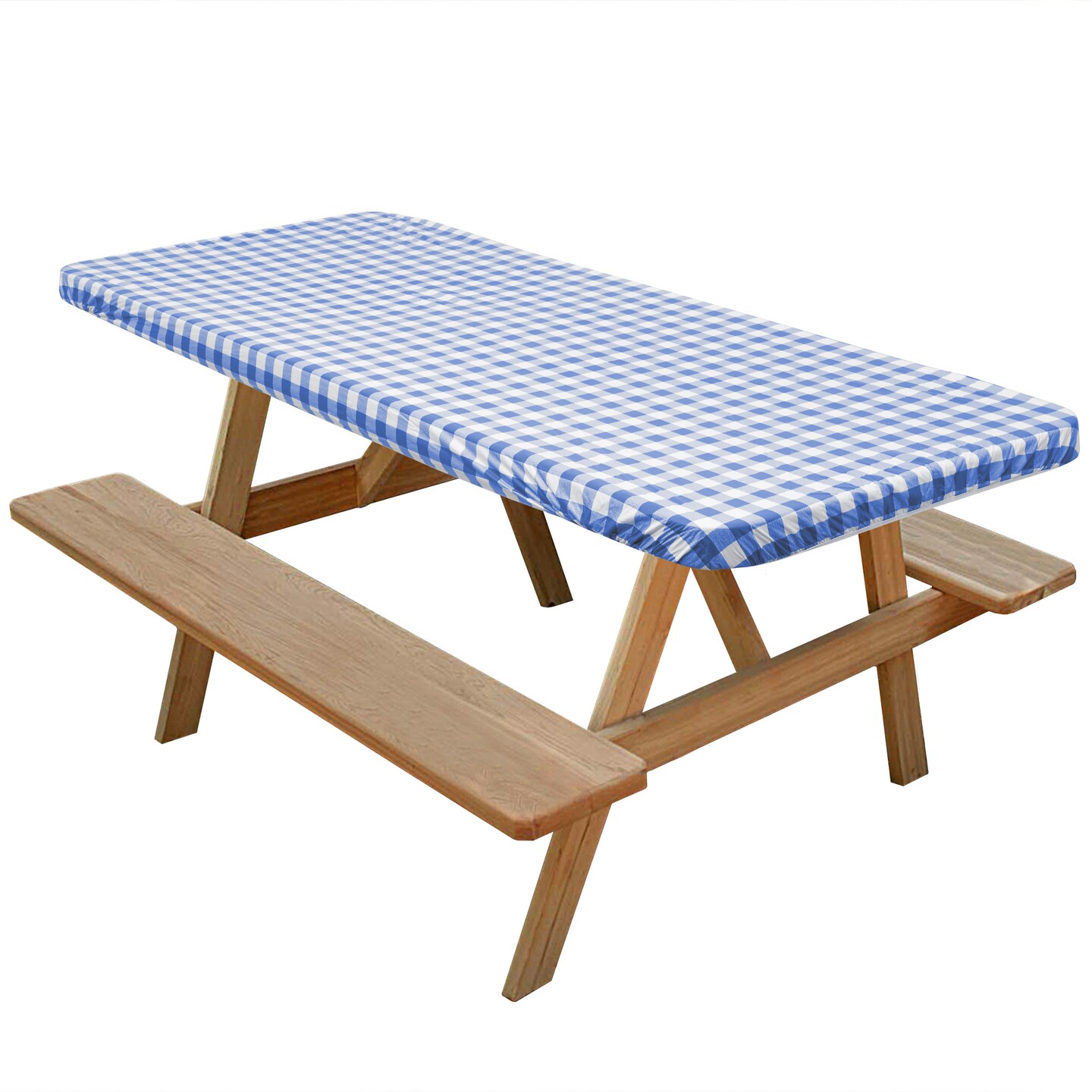 Lann&#x27;s Linens Vinyl Tablecloth with Flannel Backing, Patterned - Fitted Waterproof Table Cover for Indoor / Outdoor Use