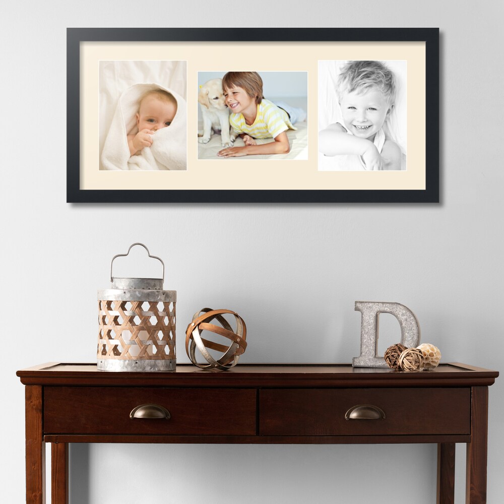 ArtToFrames Collage Photo Picture Frame with 3 - 8x10 inch Openings, Framed in Black with Over 62 Mat Color Options and Plexi Glass (CSM-3926-117)