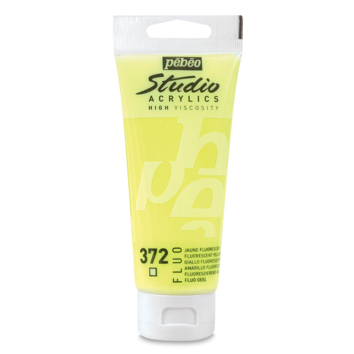 Pebeo High Viscosity Acrylics - Fluorescent Yellow, 100 ml tube