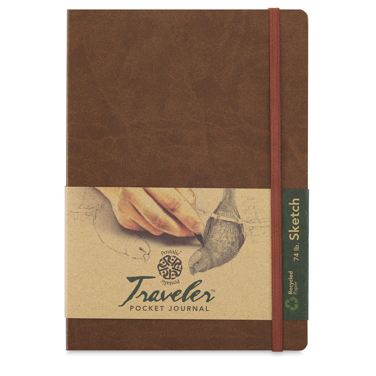 Pentalic Recycled Traveler's Sketchbook - 8-1/4" x 5-7/8", Metallic Copper