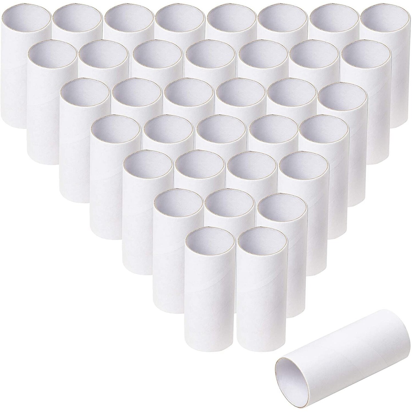 48 Pack Cardboard Tubes, Empty White Toilet Paper Rolls for Crafts