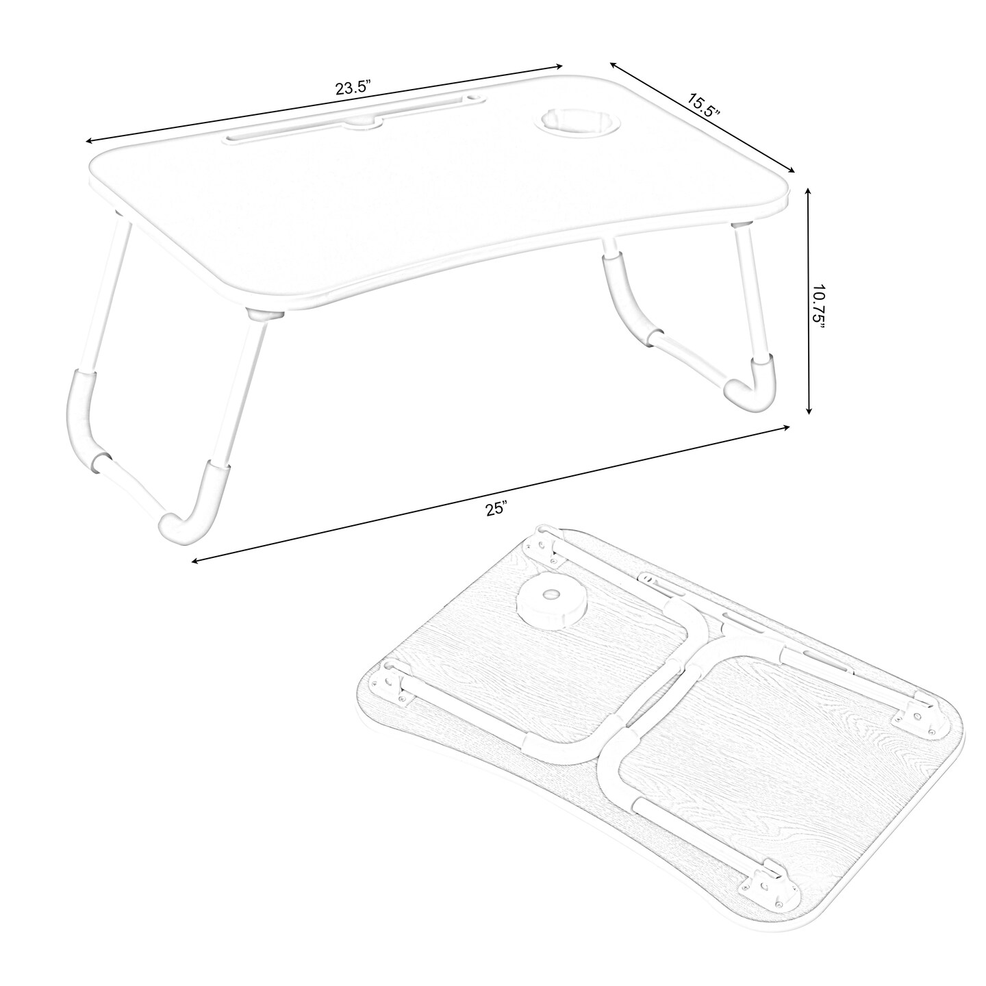 Bed Tray Laptop Foldable Table, Kids Lap Desk Homework Table