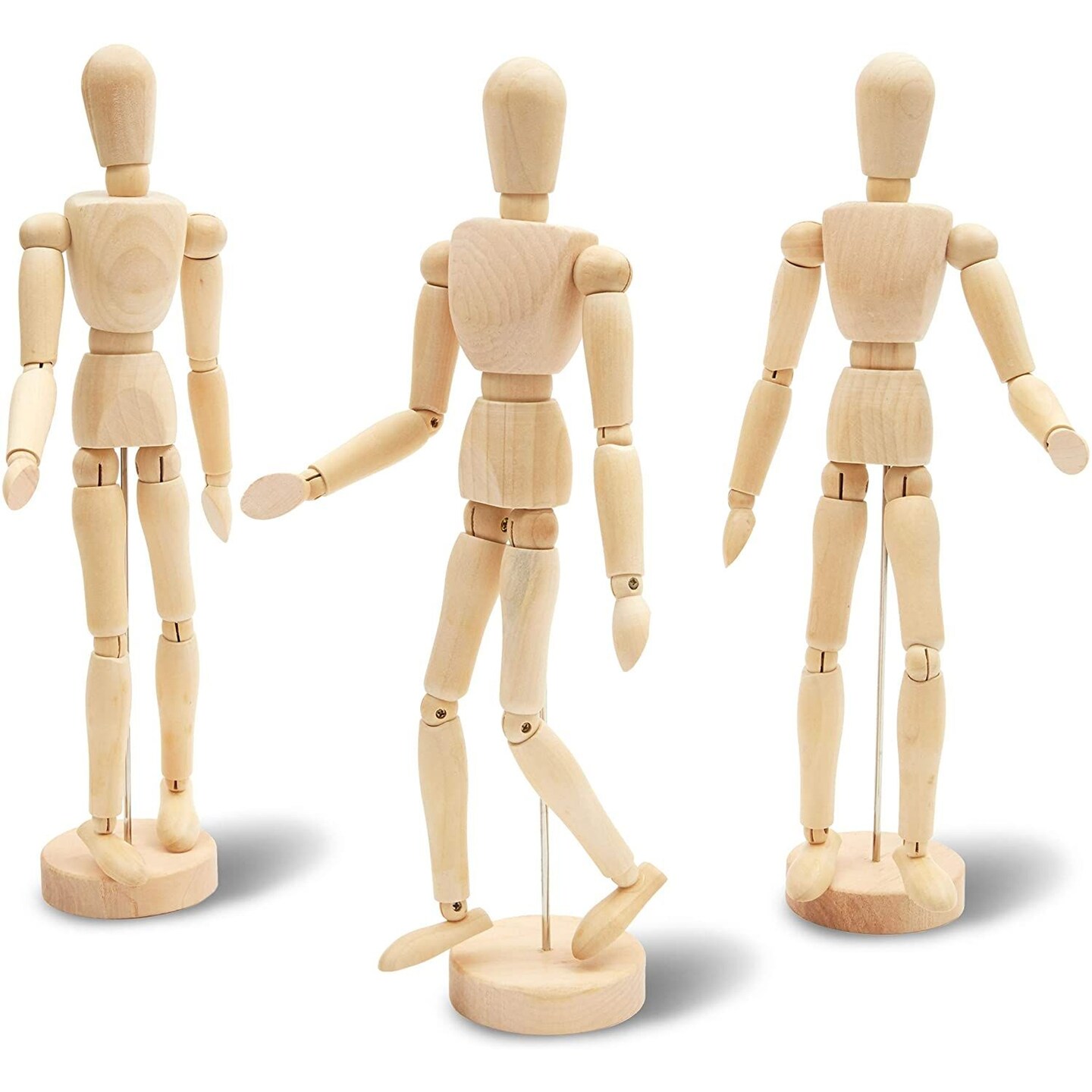 Le Juvo Posable, Moveable Drawing Mannequin, Wooden Figure Model (13 in, 3-Pack)