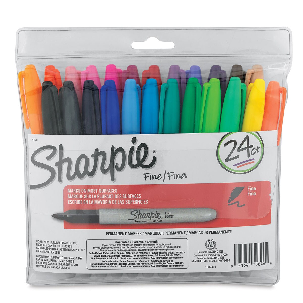 Sharpie Fine Point Permanent Markers - Assorted Colors, Set of 24