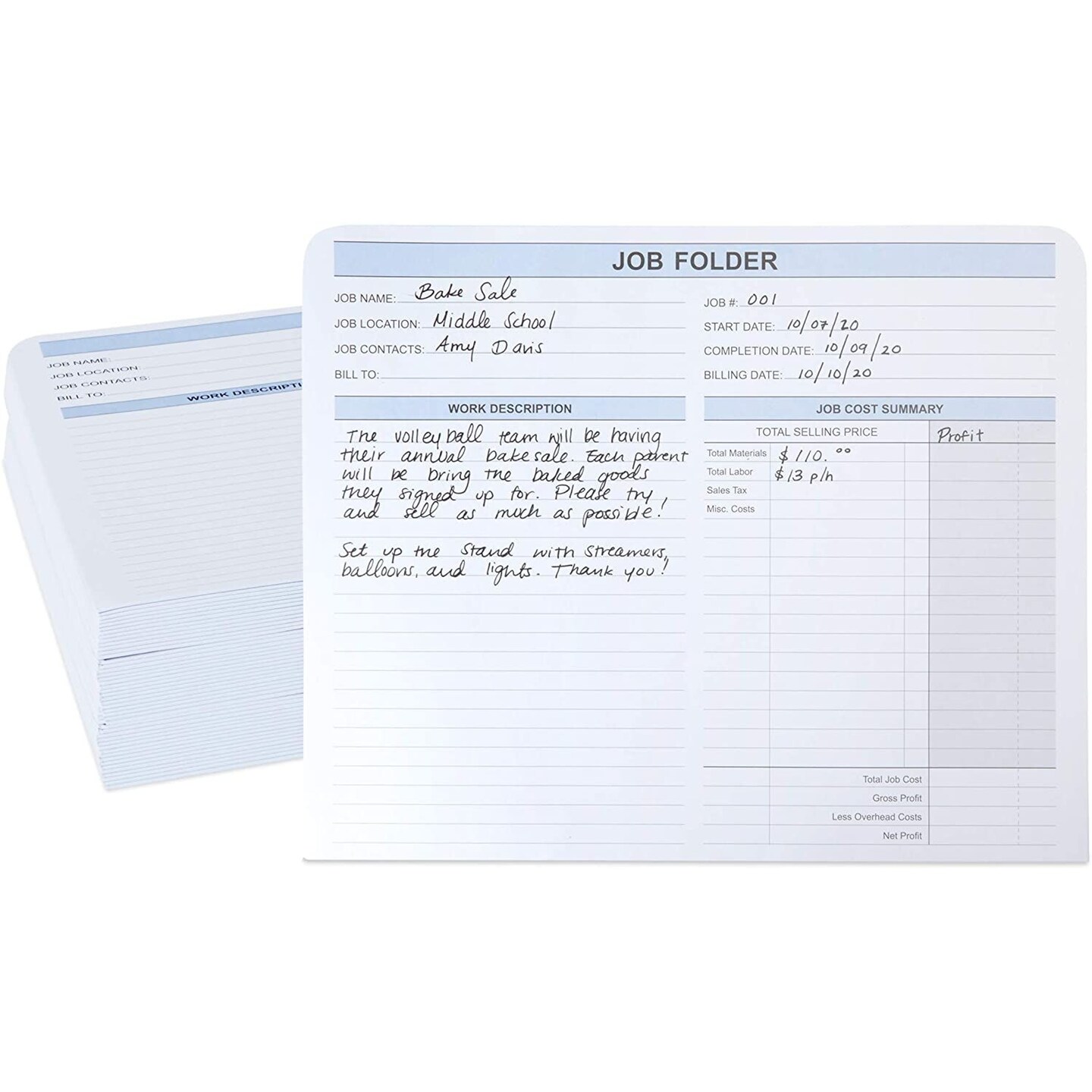 File Organizer Folders, Jackets for Job Documents (11.8 x 9.5 in, 30 Pack)