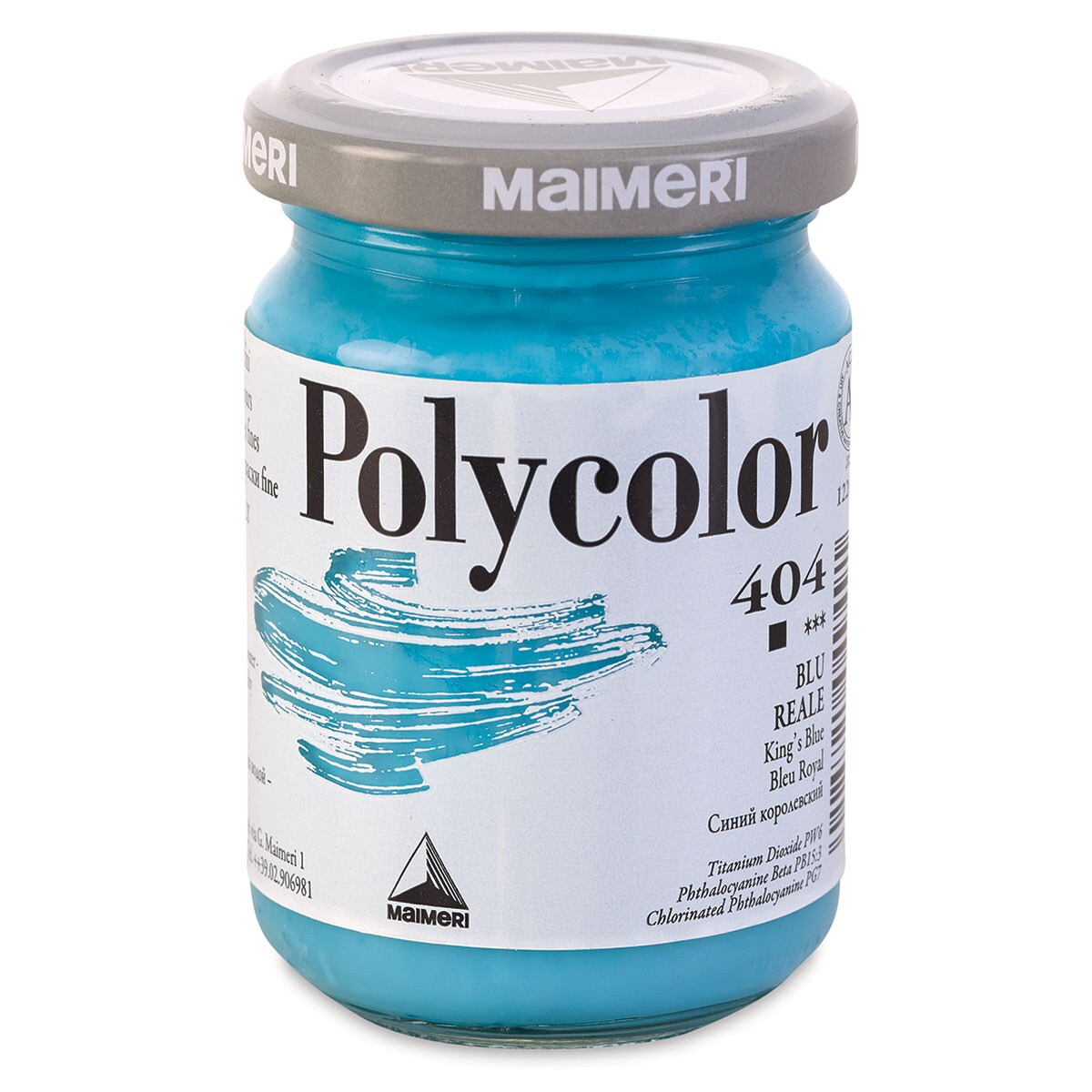 Maimeri Polycolor Vinyl Paints - King&#x27;s Blue, 140 ml jar