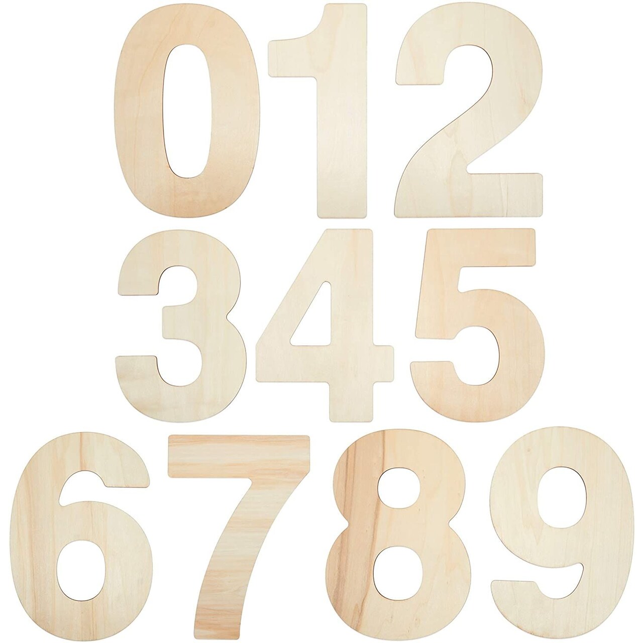 Bright Creations Unfinished Wooden Numbers for Crafts, 0-9 (12 Inches ...