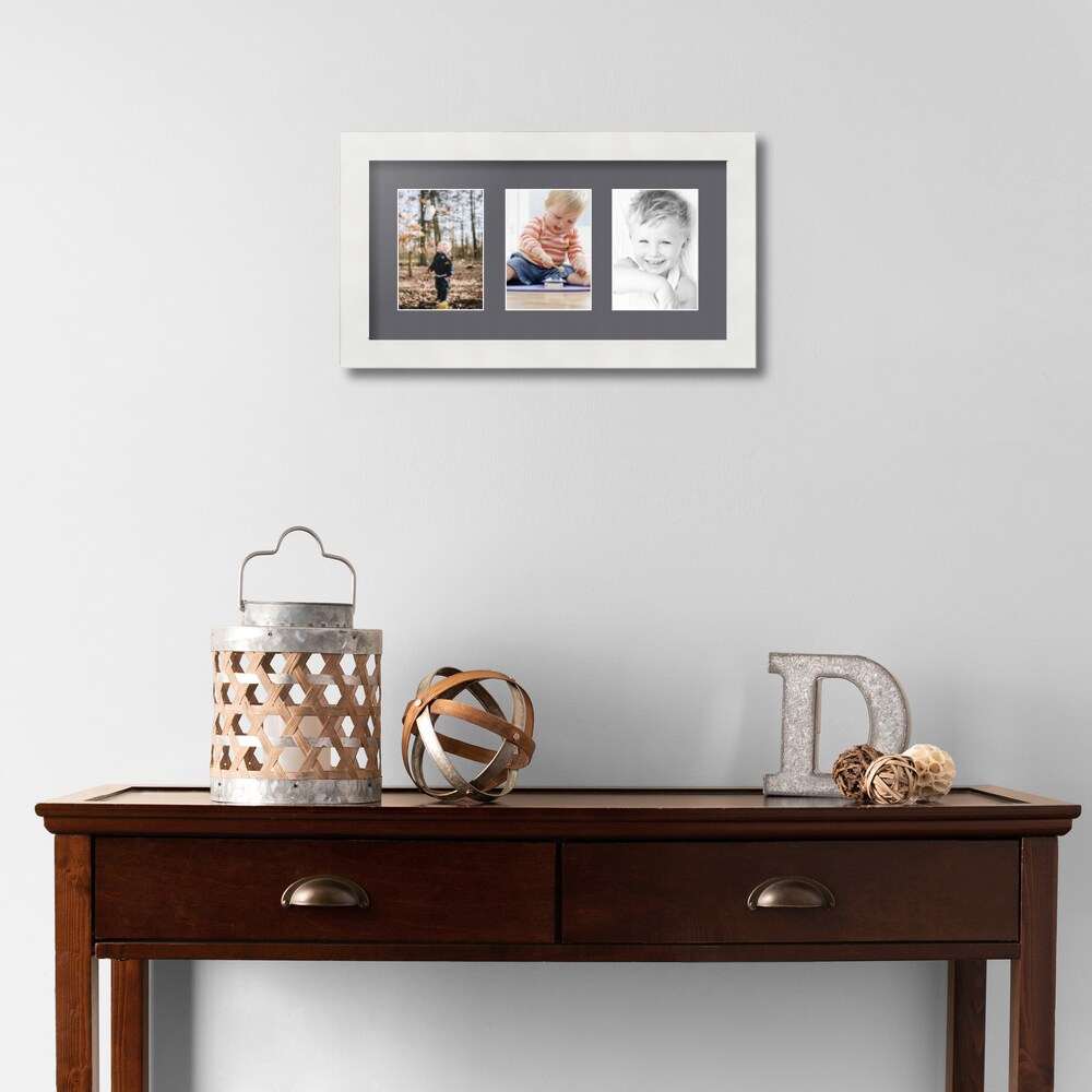 ArtToFrames Collage Photo Picture Frame with 3 - 3.5x5 inch Openings, Framed in White with Over 62 Mat Color Options and Regular Glass (CSM-3966-29)