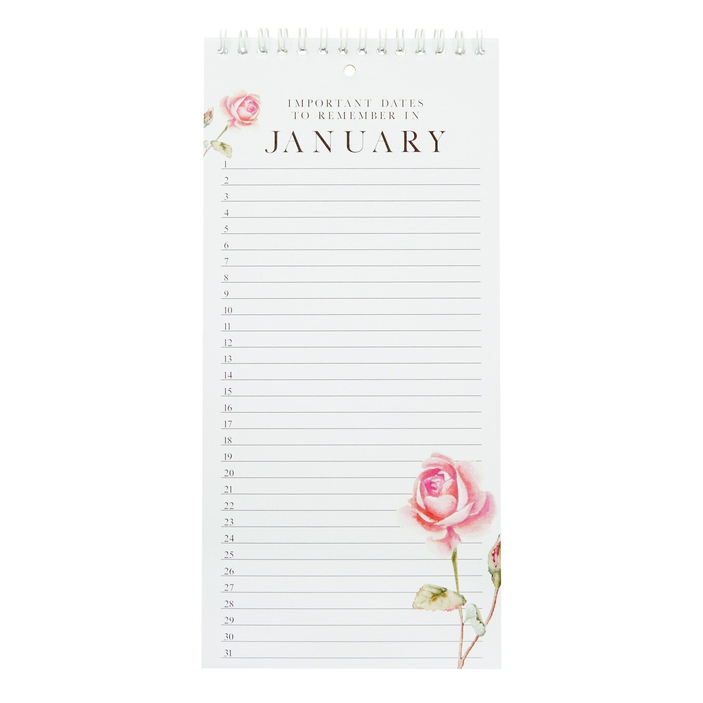 5x10 Monthly and Daily Perpetual Calendar, Spiral Flipping Pages