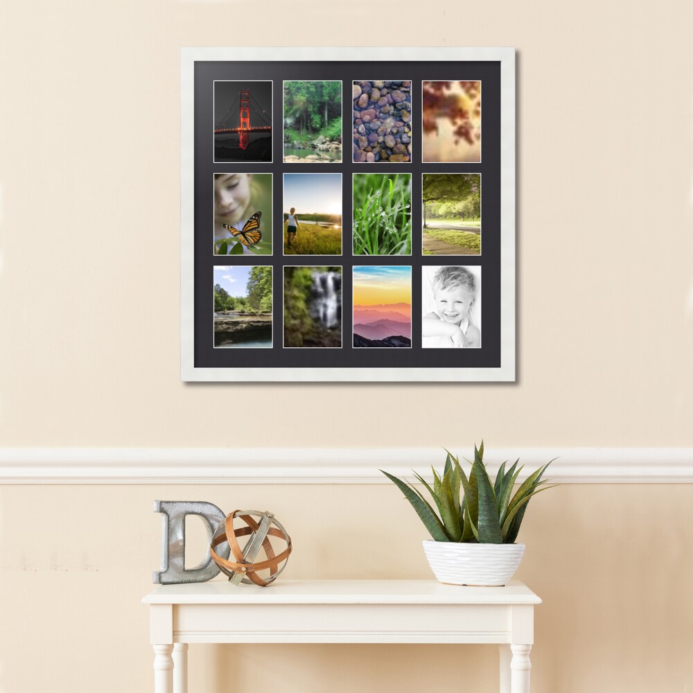 ArtToFrames Collage Photo Picture Frame with 12 - 5x7 inch Openings, Framed in White with Over 62 Mat Color Options and Plexi Glass (CSM-3966-229)