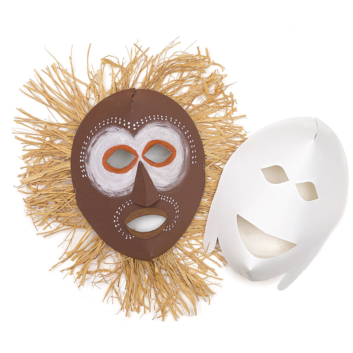 Roylco African Masks - Blank Masks, 11&#x22; x 15&#x22;, Pkg of 20