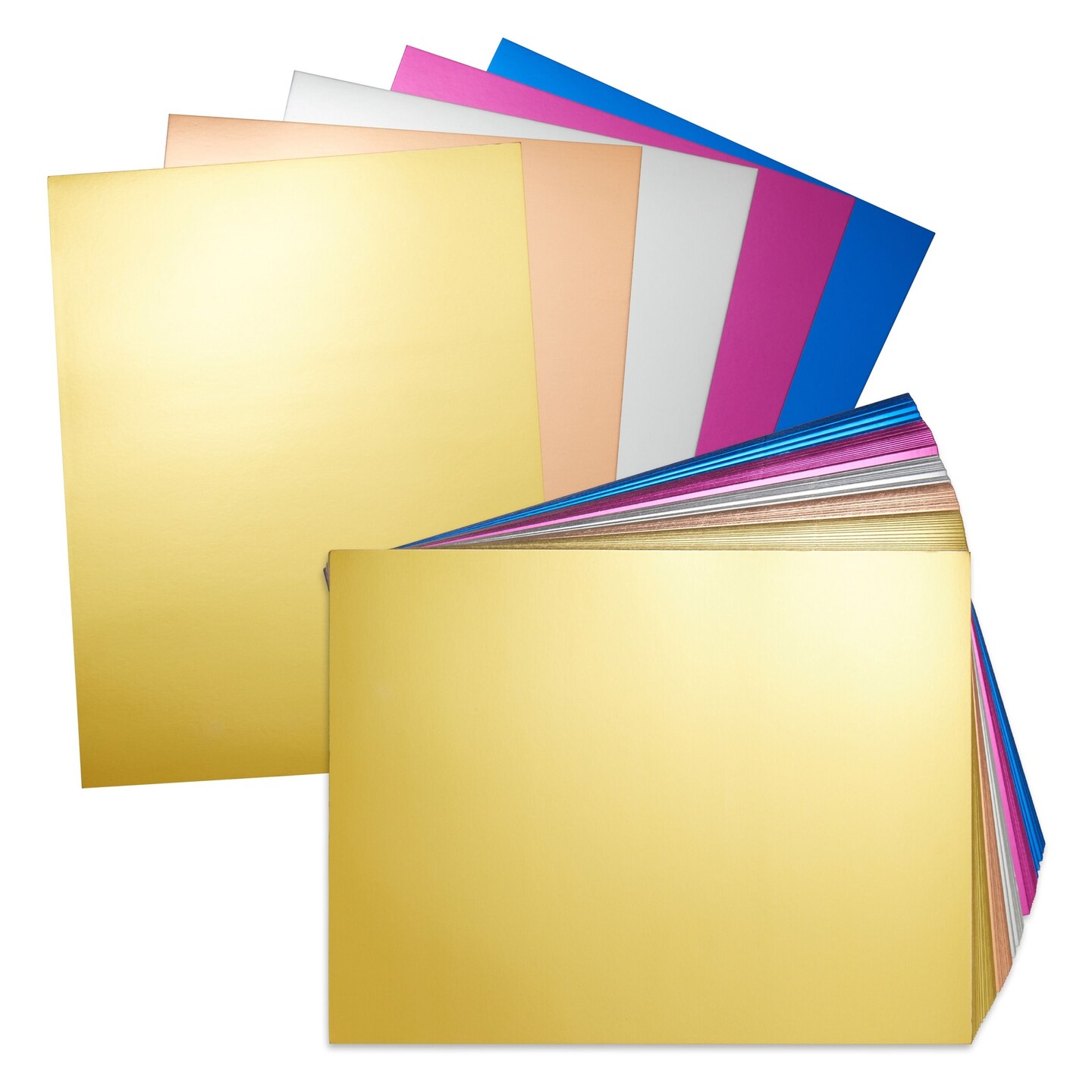 Reflective Metallic Cardstock Paper Sheets (Silver, 8.5 x 11.75 In, 50 Pack)