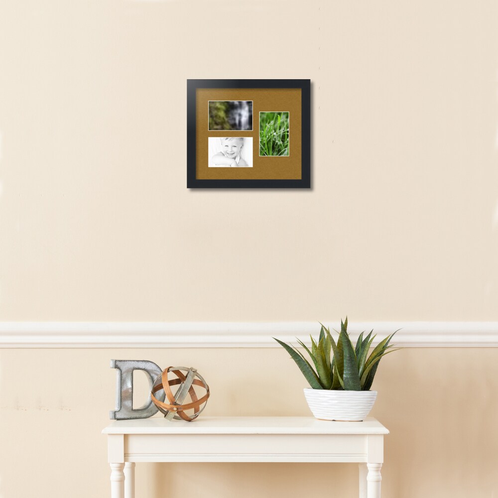 ArtToFrames Collage Photo Picture Frame with 3 - 4x6 inch Openings, Framed in Black with Over 62 Mat Color Options and Regular Glass (CSM-3926-389)