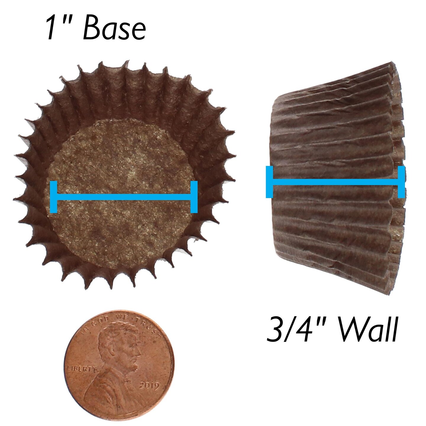 Size #4 Glassine Candy Paper Cups &#x2013; 1&#x201D; Base, 3/4&#x201D; Wall
