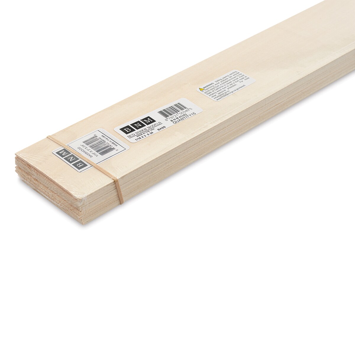 Bud Nosen Basswood Sheets - 1/16&#x22; x 3&#x22; x 24&#x22;, 15 Sheets
