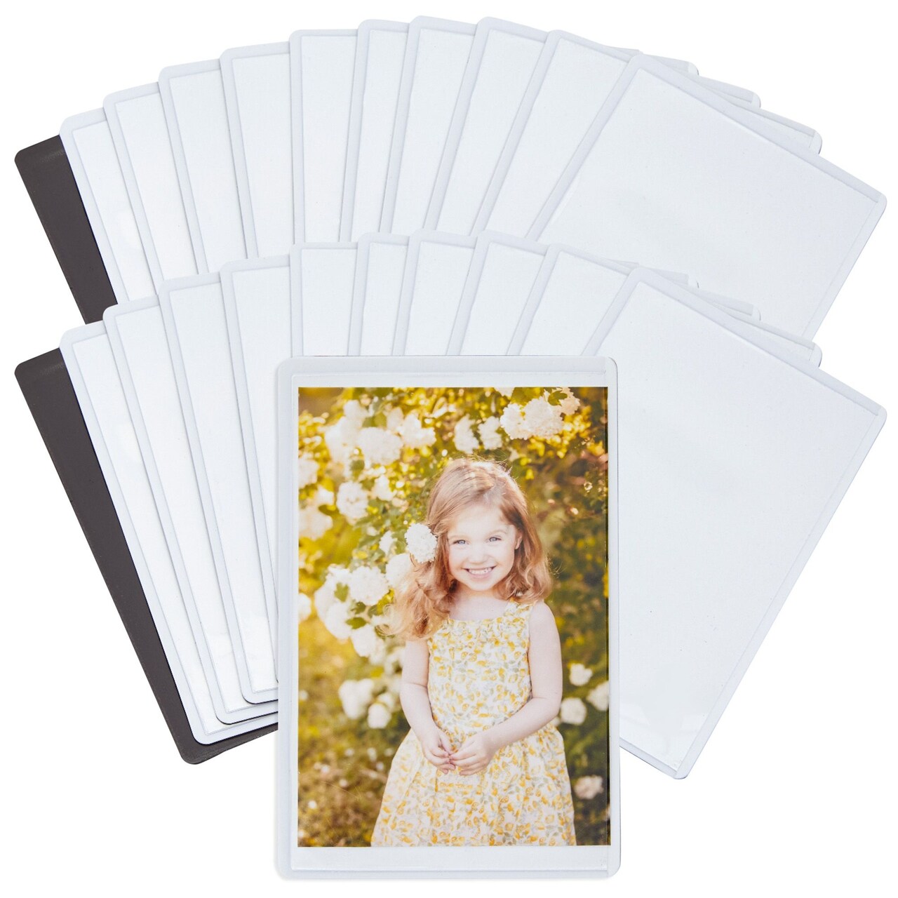 4 Pack Mini Magnetic Picture Frames - 2.36 X 3.54 Inch Acrylic Refrigerator/Tabletop Frames, 4 Colors