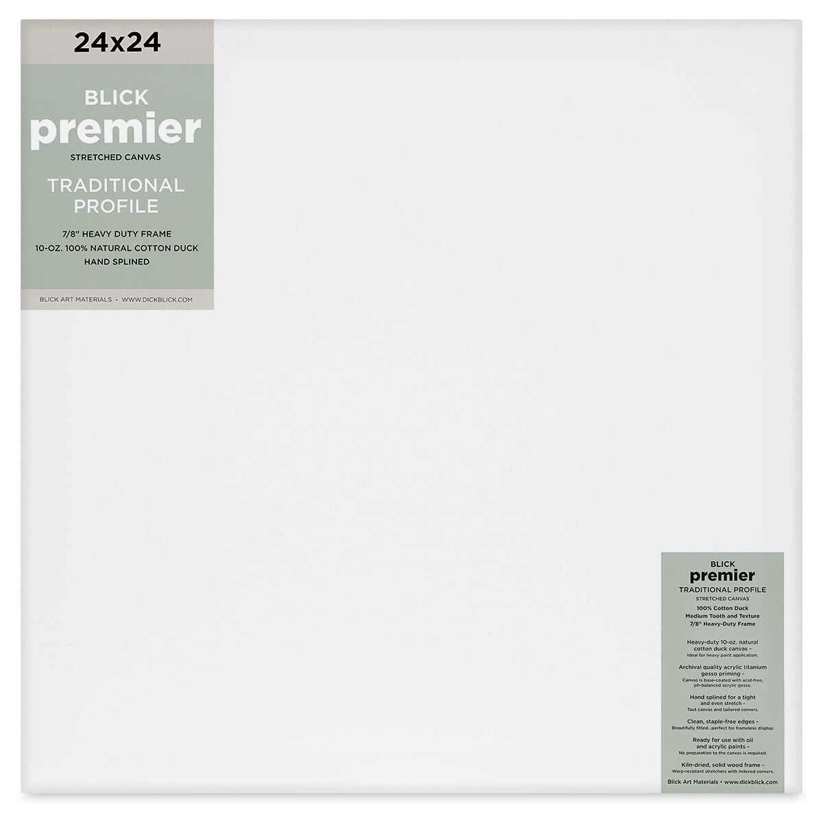 Blick Premier Stretched Cotton Canvas - Traditional Profile, Splined ...