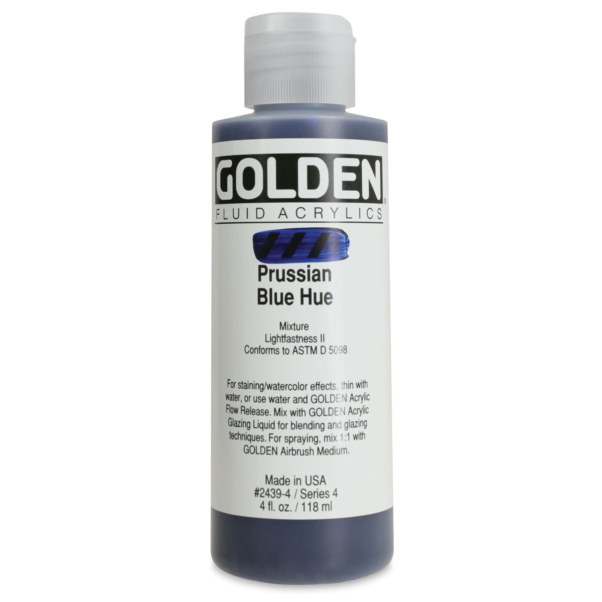 Golden Fluid Acrylics - Prussian Blue Historical Hue, 4 oz bottle