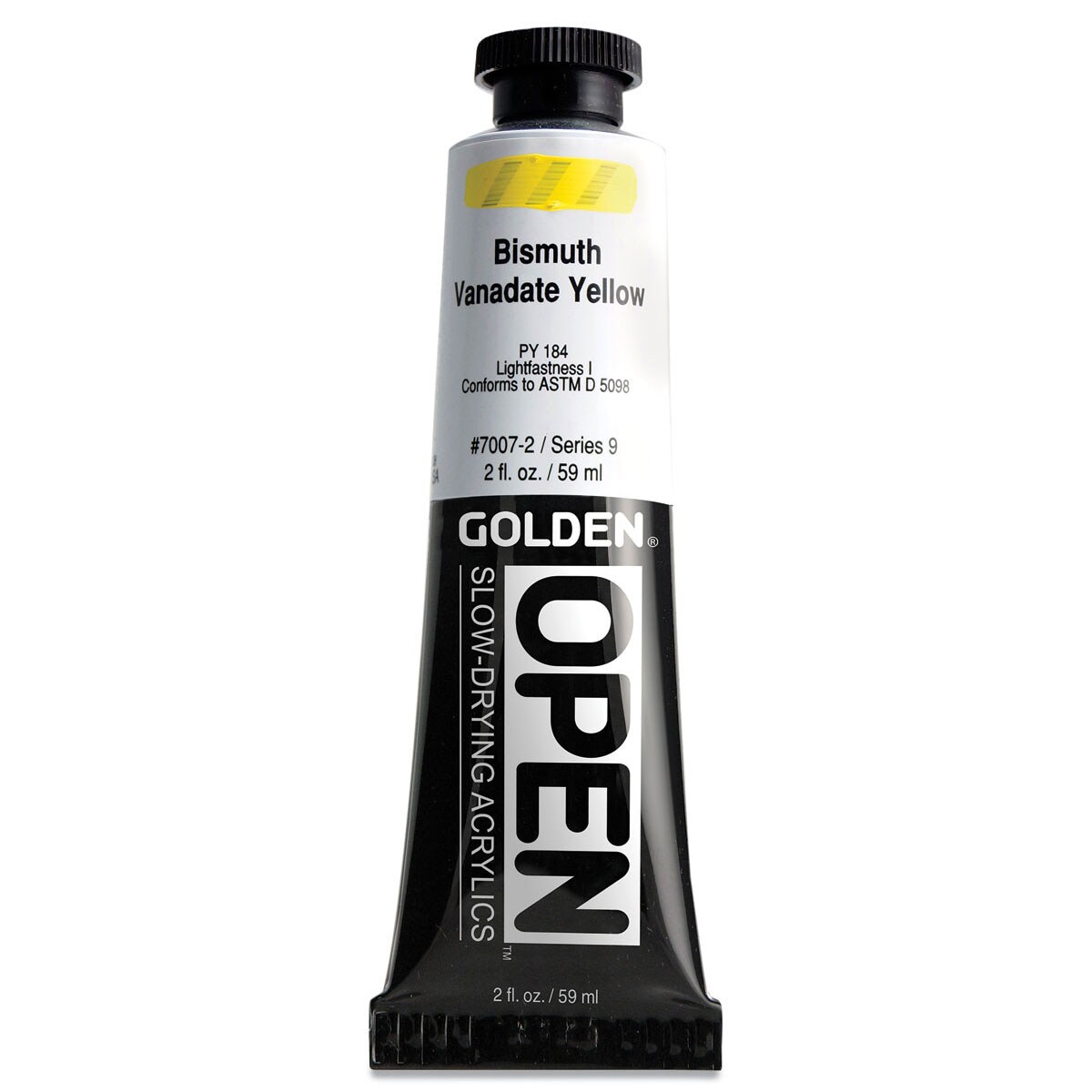 Golden Open Acrylics - Bismuth Vanadate Yellow, 2 oz tube
