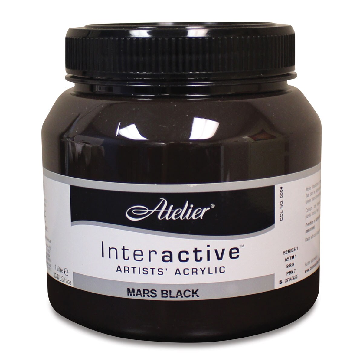 Chroma Atelier Interactive Artists' Acrylics Mars Black, Liter jar