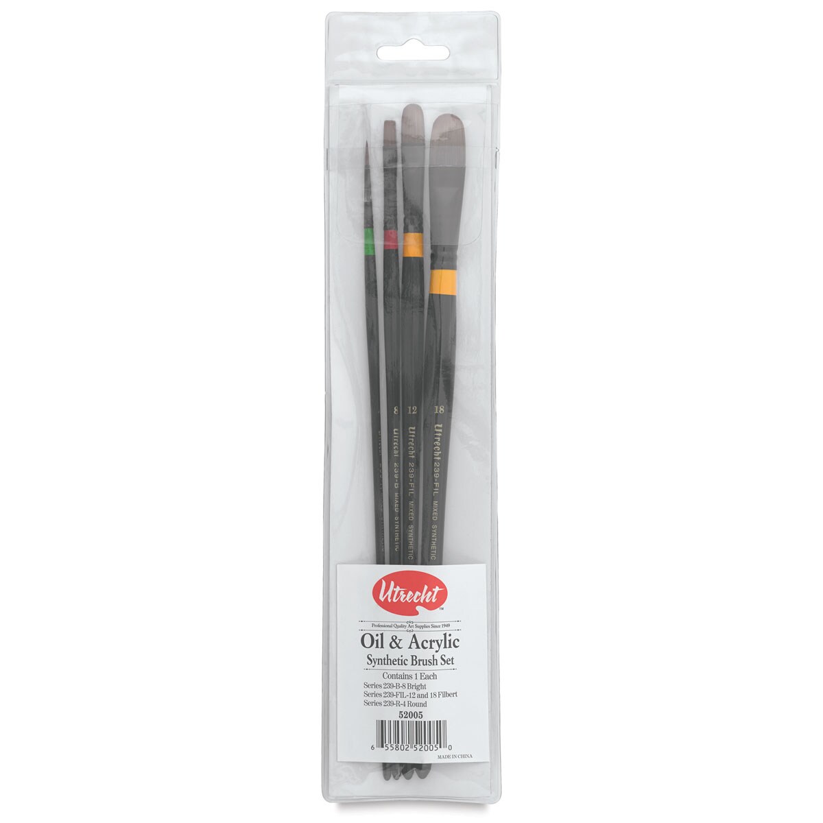 Utrecht Manglon Brushes-Set of 4, Long Handle