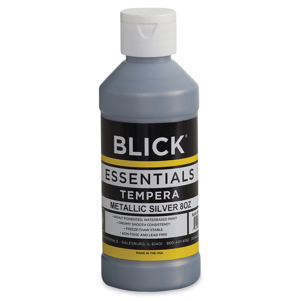 Blick Essentials Tempera - Silver (Metallic), 8 oz bottle