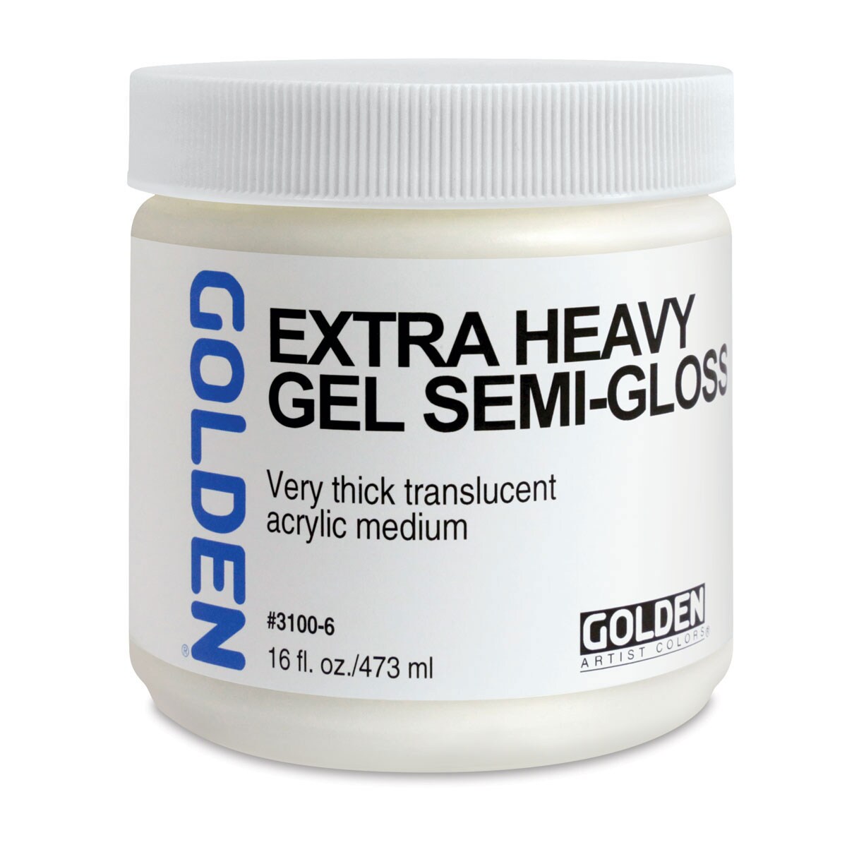 Golden Extra Heavy Acrylic Gel Medium - Semi-Gloss, 16 oz jar