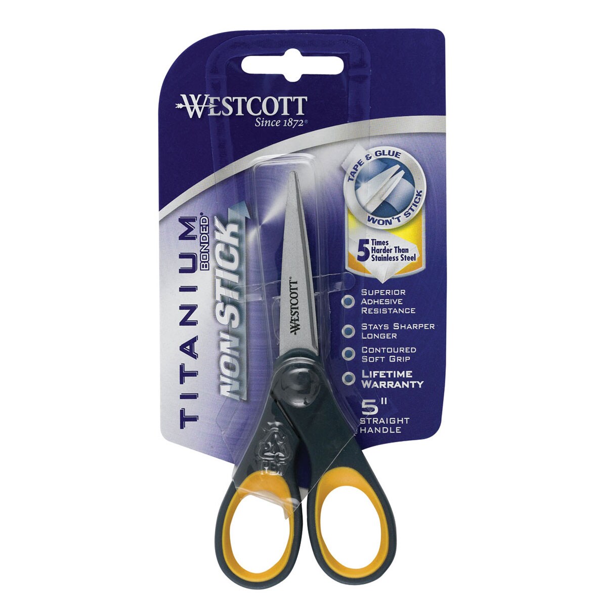 Westcott® Titanium-Bonded Non-Stick Scissors, 5, Pointed, Gray/Yellow -  Yahoo Shopping