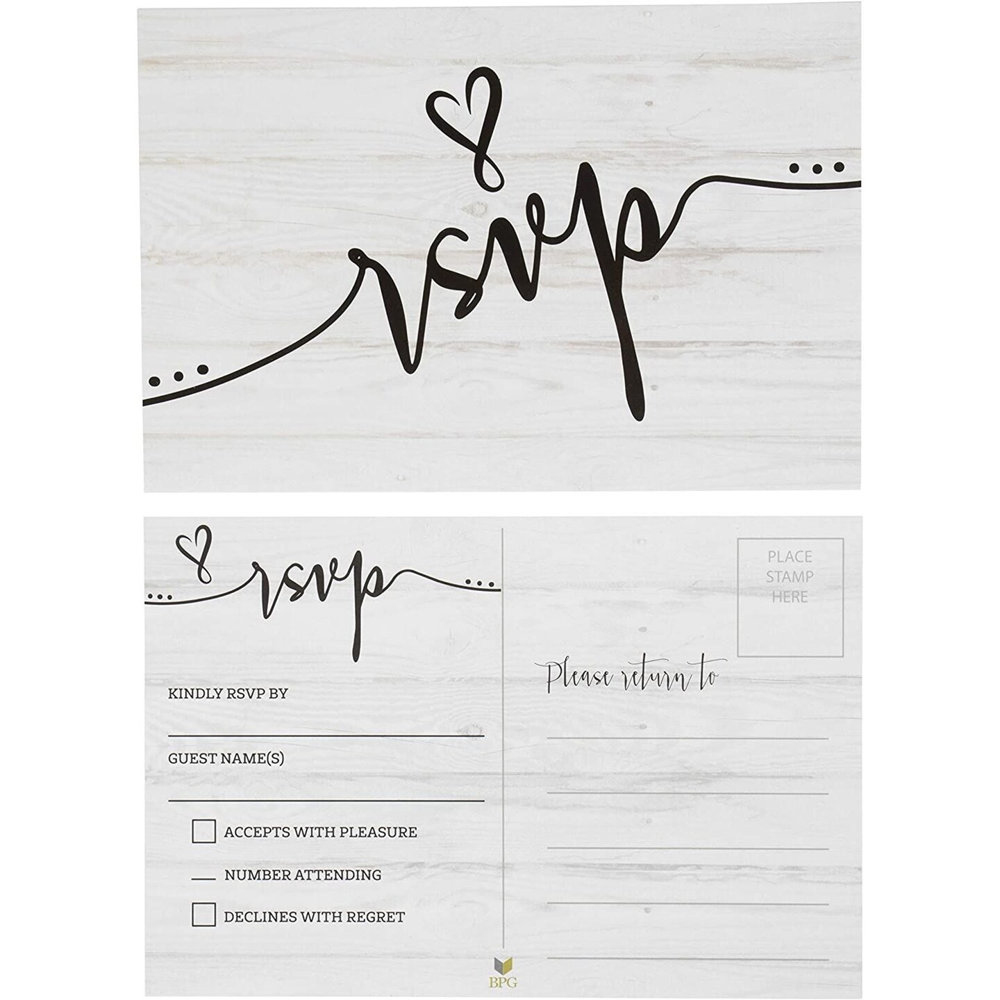 60 Pack RSVP Postcards for Wedding, Rehearsal Dinner, Bridal Shower, Birthday Party with Mailing Side (4x6 In)