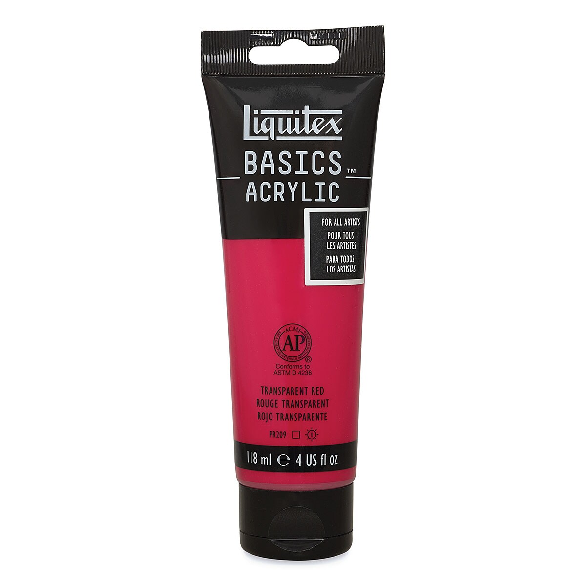 Liquitex Basics Acrylic Paint - Transparent Red, 4oz Tube