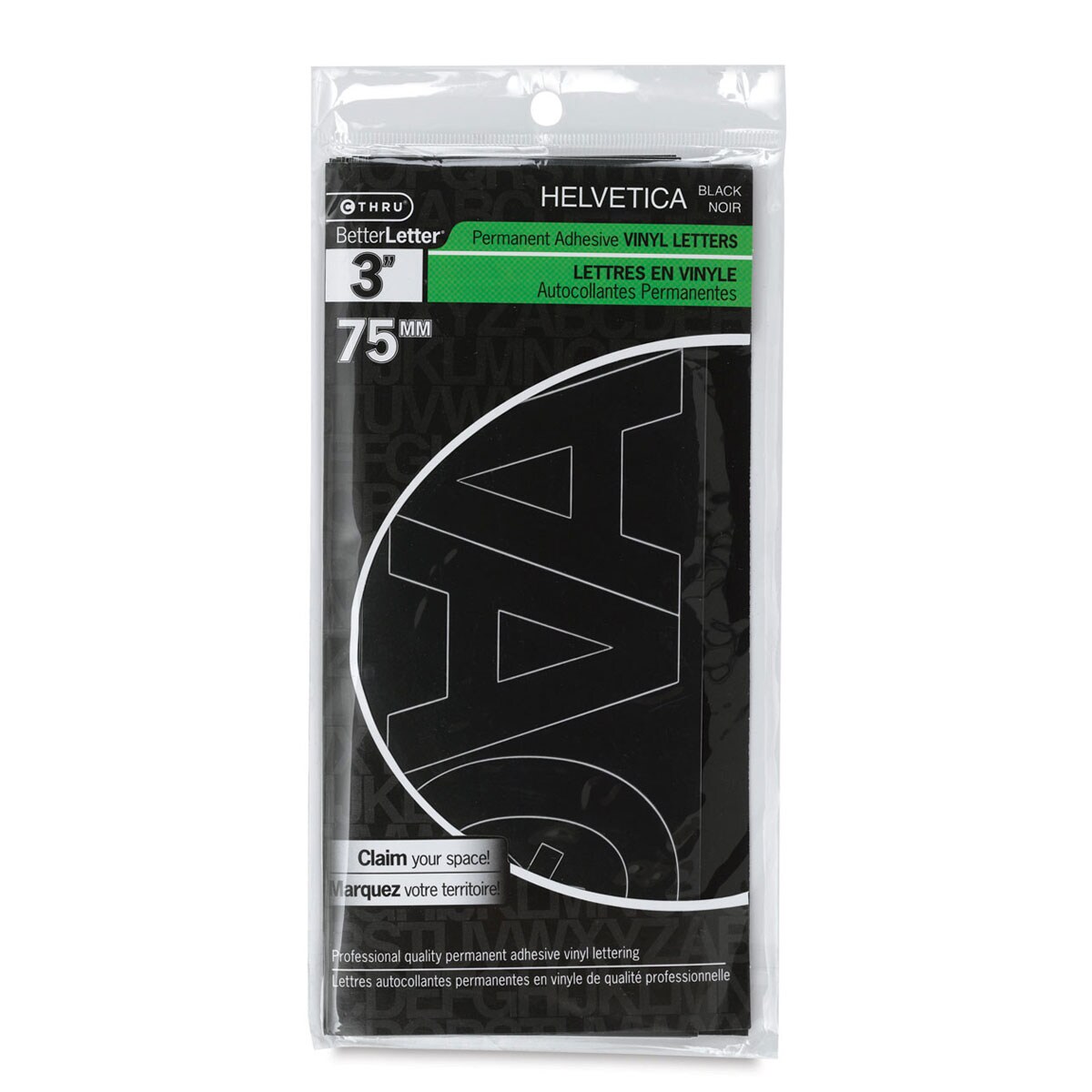 Westcott BetterLetter Self-Adhesive Vinyl Letters – 3” Permanent Letters, Helvetica, Black