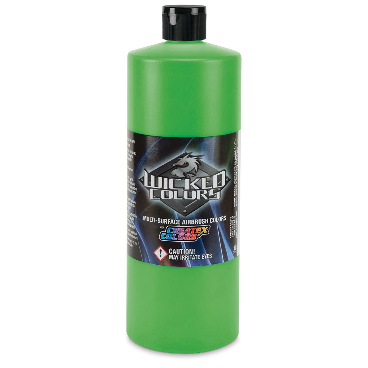 Createx Wicked Colors Airbrush Color - 32 oz, Fluorescent Green