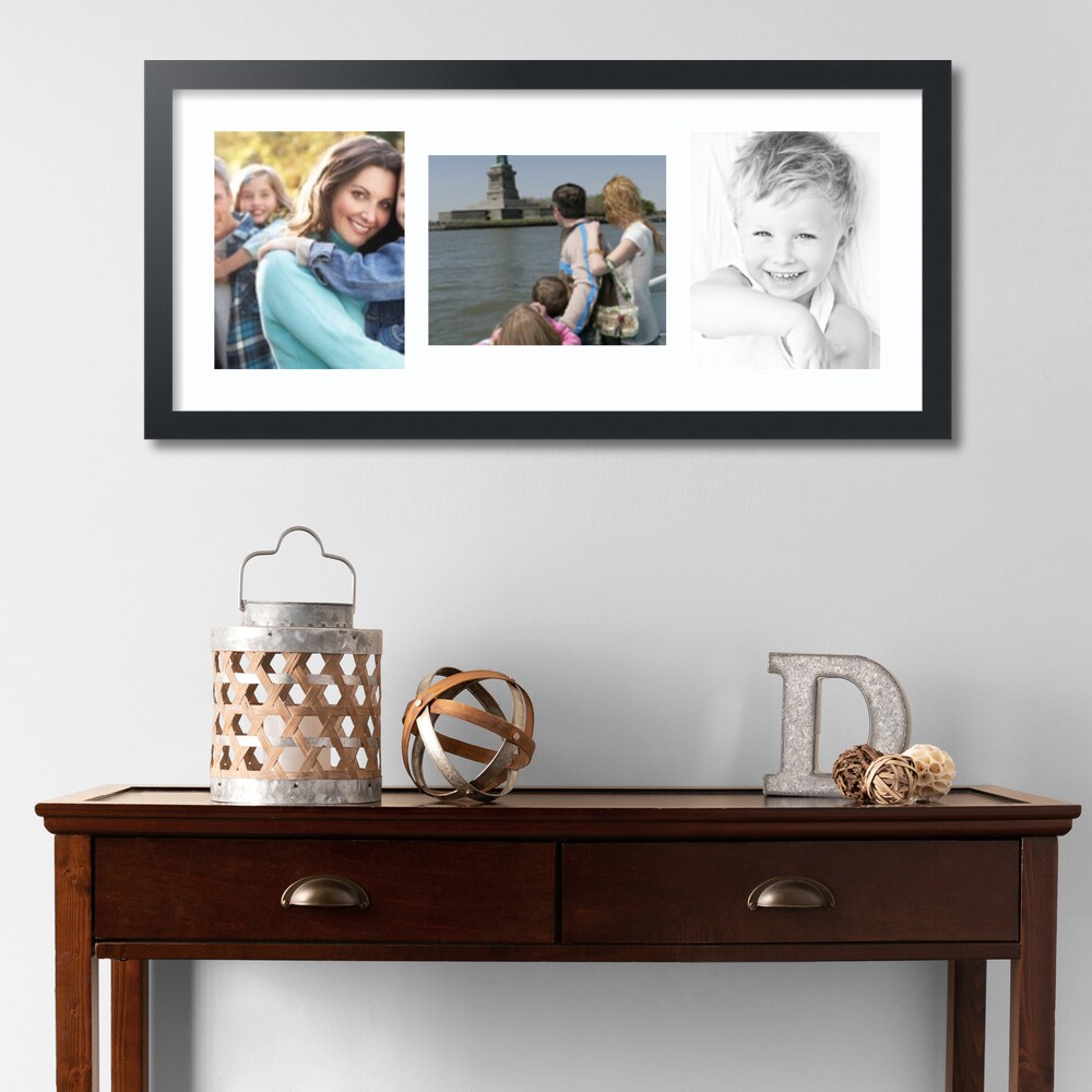 ArtToFrames Collage Photo Picture Frame with 3 - 8x10 inch Openings, Framed in Black with Over 62 Mat Color Options and Plexi Glass (CSM-3926-117)
