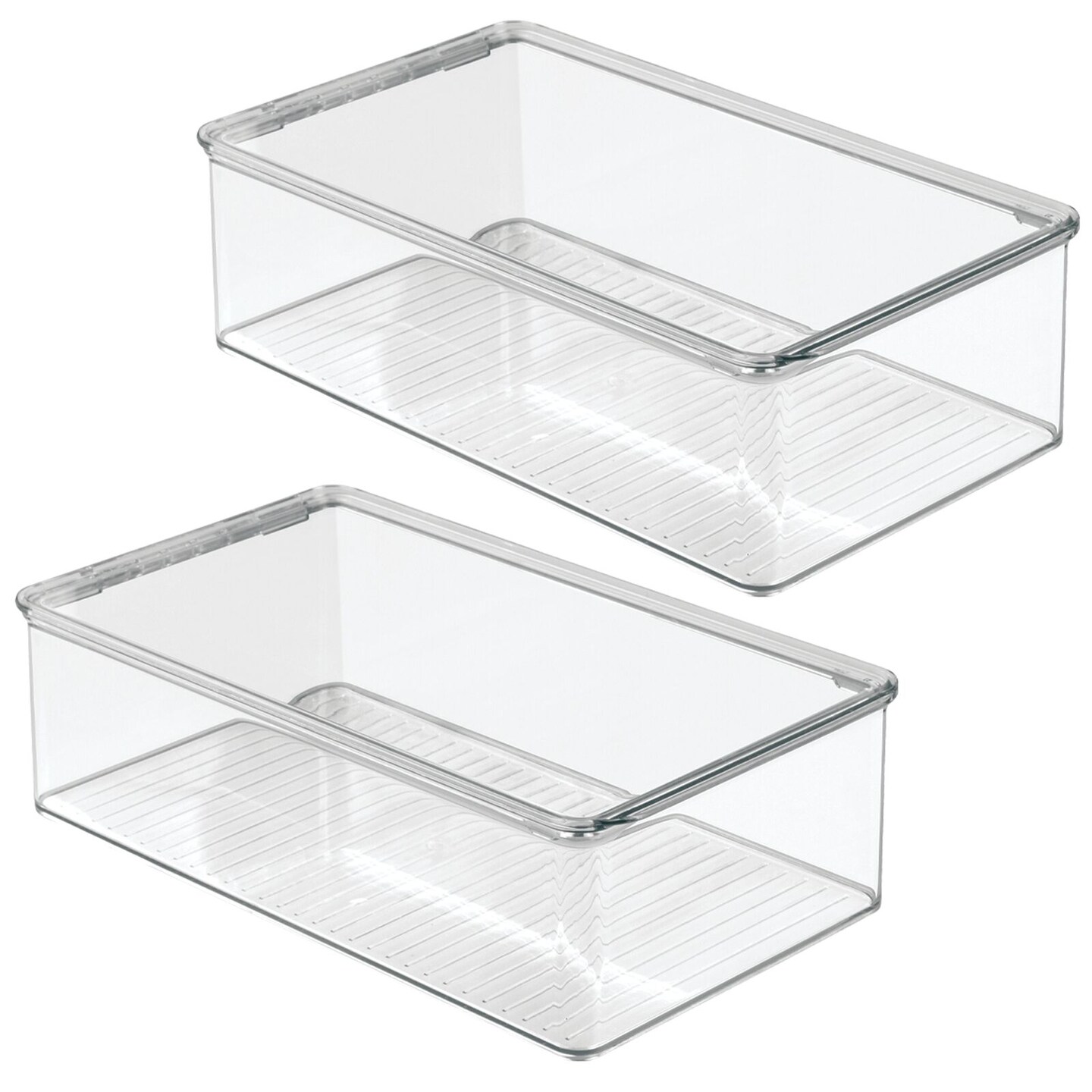 mDesign Plastic Stackable Toy Storage Bin Box with Lid