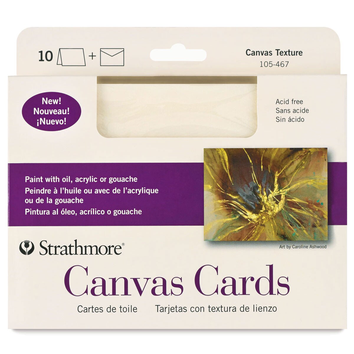 Strathmore Canvas Cards and Envelopes - Greeting, Pkg of 10