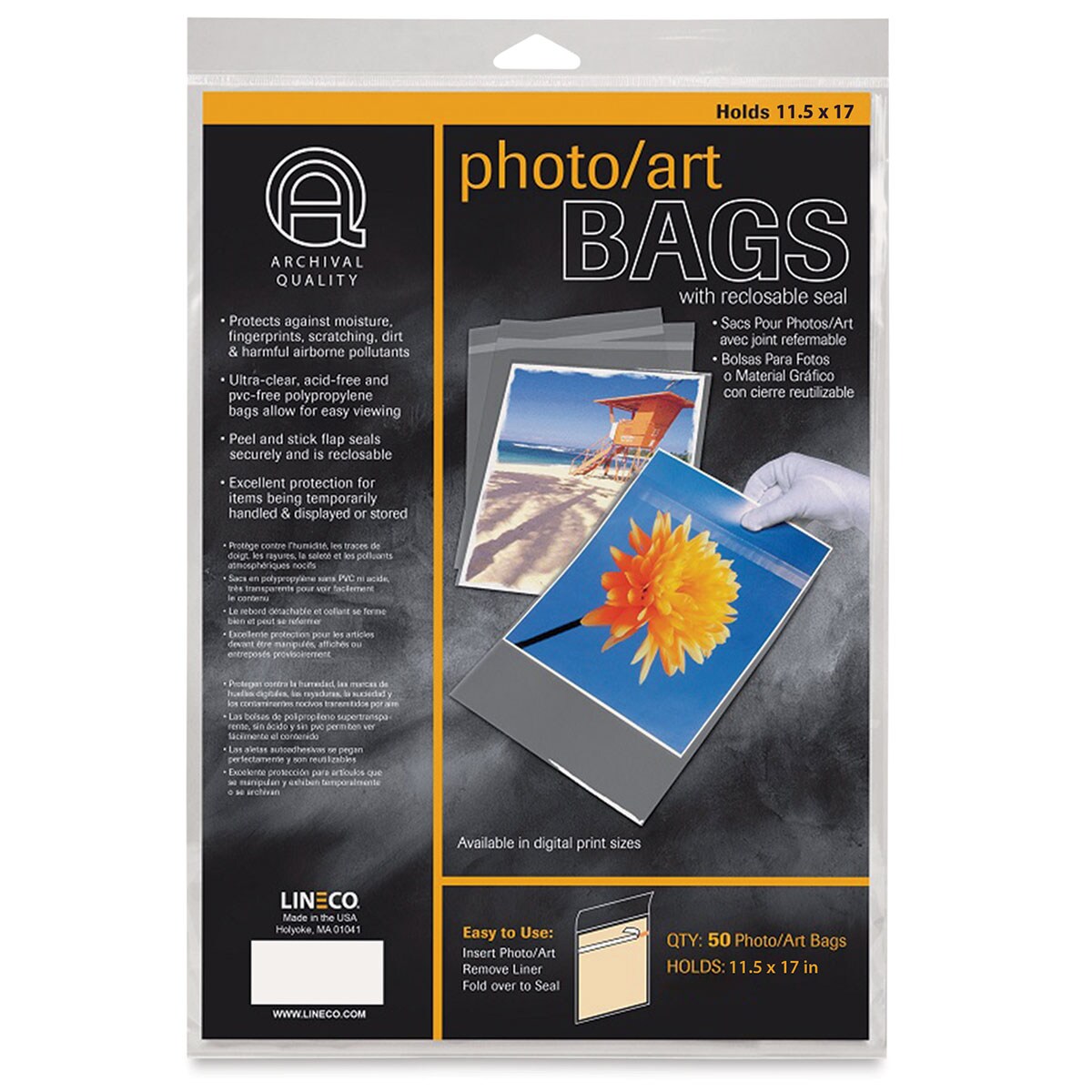 Lineco Photo Art Bag Pack - 11-1/2&#x22; x 17&#x22;, Pkg of 50