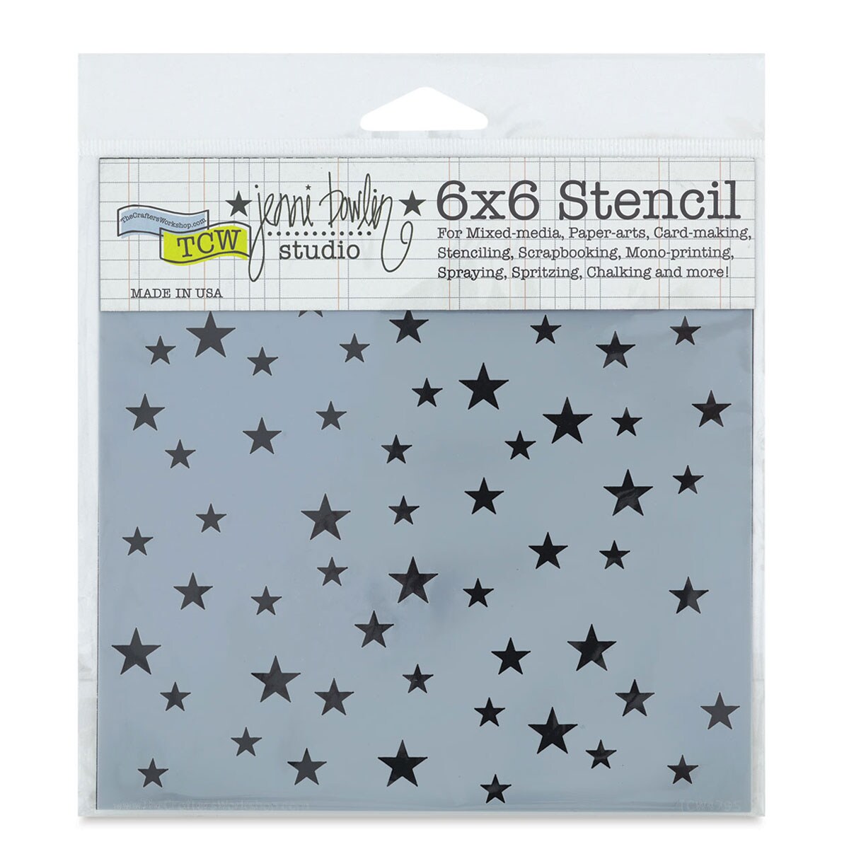 The Crafter&#x27;s Workshop Stencil - Random Stars, 6&#x22; x 6&#x22;