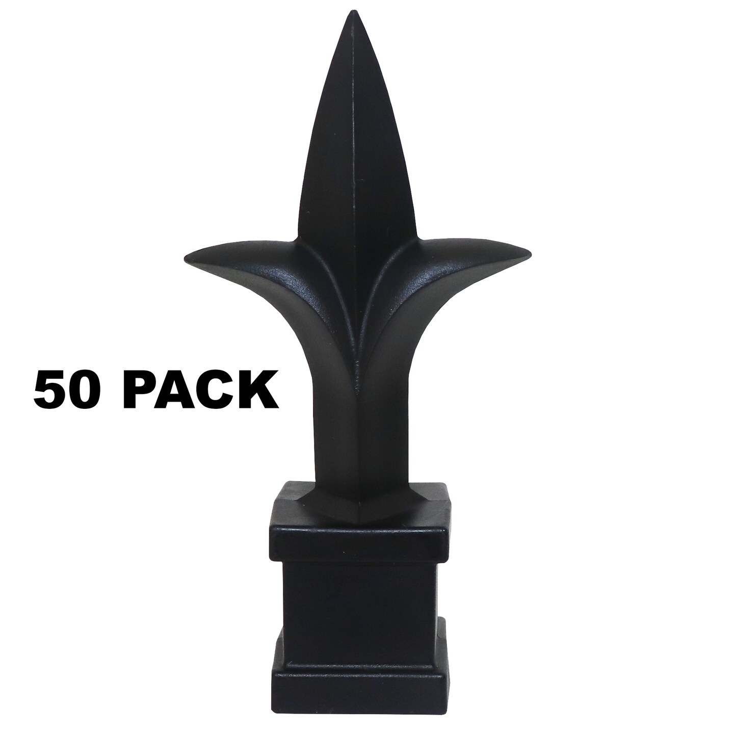 Fence Finials  Trident Spear Polypropylene Premium Picket Fence Toppers Multi-Pack  - Black