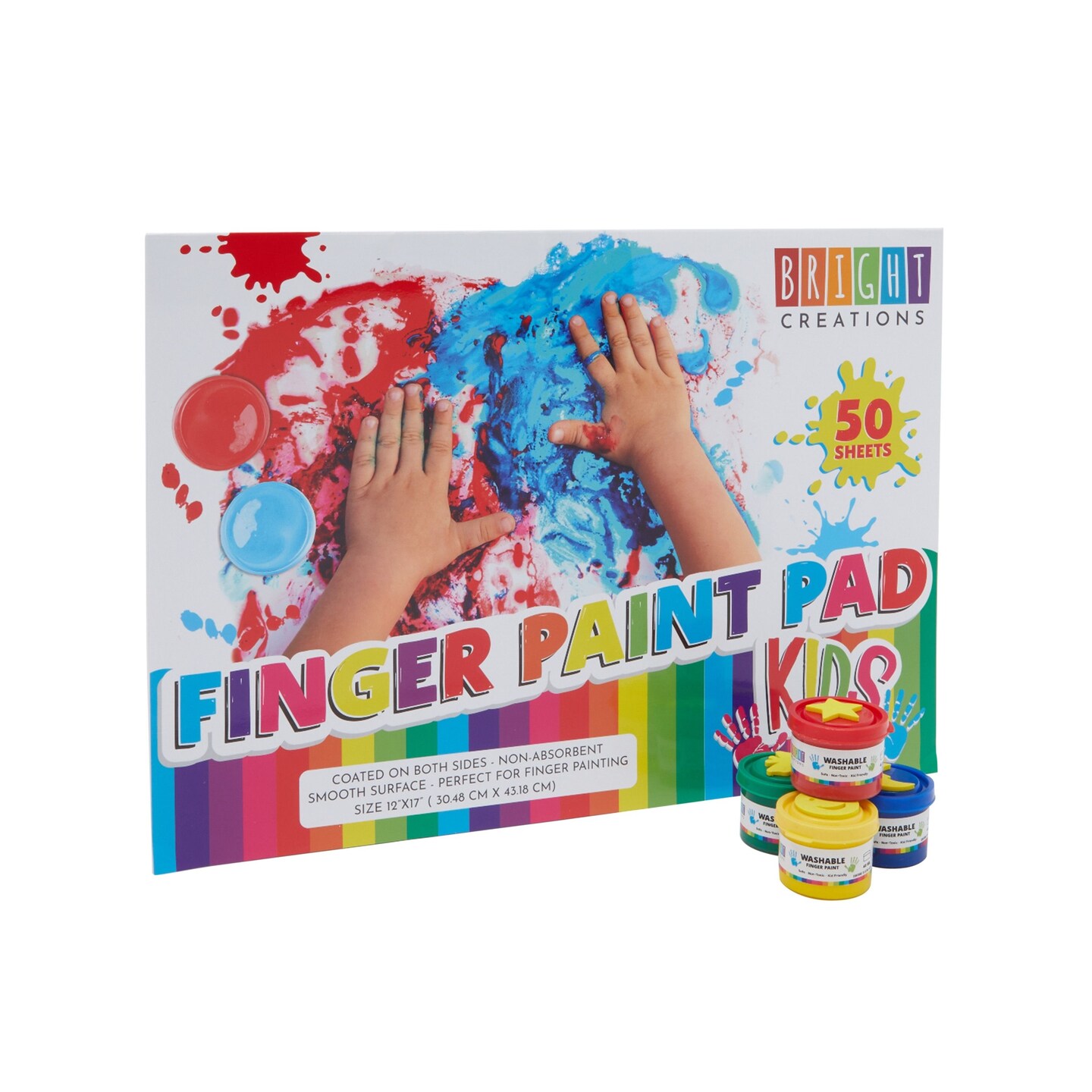 Incraftables Kid Paint Set. Non Toxic Finger Paint for Kids with Apron, Palette, Brushes, Textured Tools, Stamps & Sponge Brushes. Washable Paint